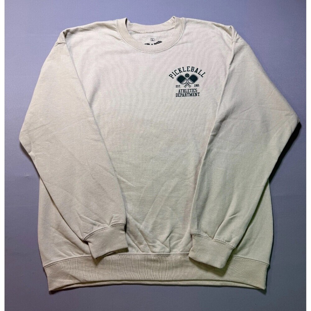 NWOT Strange Daze Los Angeles Pickleball Pullover Sweatshirt Men's Large Beige